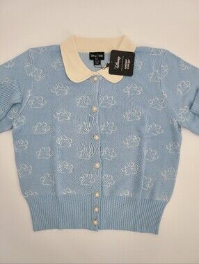 Disney x Unique Vintage Light Blue Collared Paw Print Cardigan Size XL/1X
